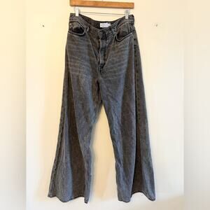 & Other Stories Gray super Wide Leg Jeans high rise loose 100% cotton fall sz 32